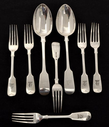 Lot 500 - Six Victorian silver dessert forks, by The...