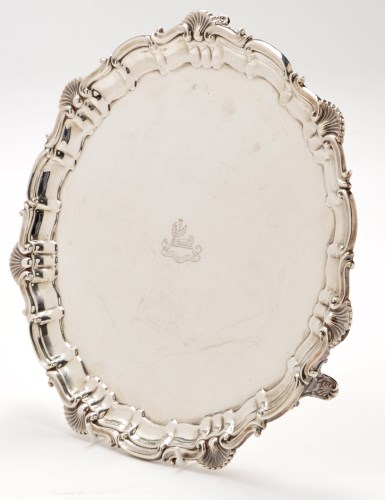 Lot 501 - A Victorian silver salver, by Walker & Hall,...
