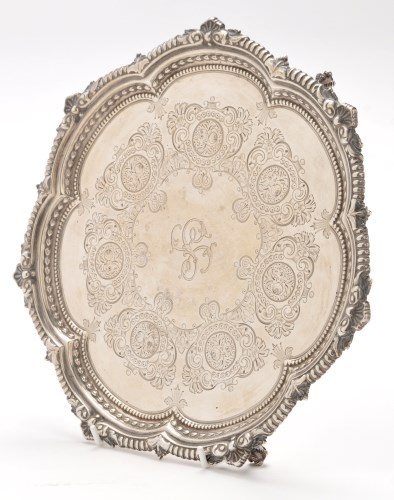 Lot 503 - A Victorian silver salver, by Goldsmiths &...