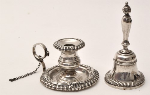 Lot 505 - A George III chamber candlestick, maker double...