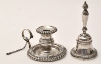 Lot 505 - A George III chamber candlestick, maker double...