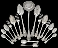 Lot 507 - A George V suite of silver cutlery, by Chawner...