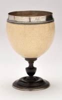 Lot 513 - A George III silver mounted ostrich egg...