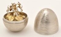 Lot 521 - An Elizabeth II silver surprise egg, by N.P.,...