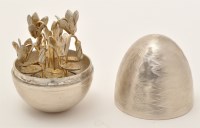 Lot 524 - An Elizabeth II silver surprise egg, by N.P.,...