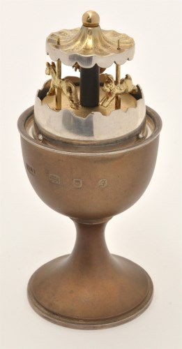 Lot 527 - An Elizabeth II bronzed silver and enamel...