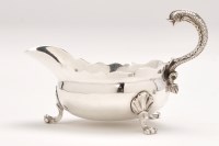 Lot 562 - A George II silver sauce boat, by Isaac...