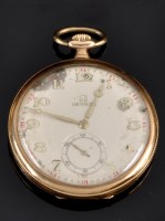 Lot 619 - Omega: a gentleman's 14k engine turned crown...