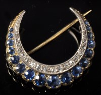 Lot 684 - A Victorian sapphire and diamond crescent form...