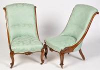 Lot 786 - A pair of Victorian nursing chairs,...