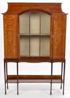 Lot 798 - An Edwardian inlaid mahogany display cabinet,...