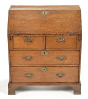 Lot 813 - A small mid 18th Century oak bureau, the...