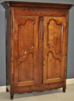 Lot 814 - A French 19th Century fruitwood armoire, the...