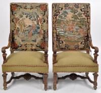 Lot 818 - A pair of William and Mary style walnut open...