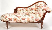 Lot 822 - A Victorian scroll end day bed, with buttoned...