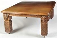 Lot 827 - A large Victorian extending oak dining table,...