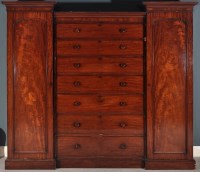 Lot 838 - A large Victorian mahogany wardrobe, with...