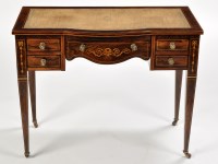 Lot 842 - An Edwardian rosewood veneered writing desk,...