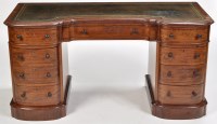 Lot 847 - A Victorian mahogany pedestal desk, with inset...