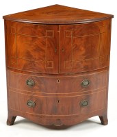 Lot 848 - A Georgian mahogany converted corner commode,...