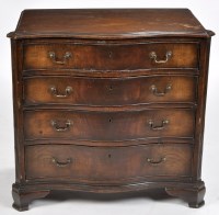 Lot 852 - A Georgian style mahogany serpentine chest of...