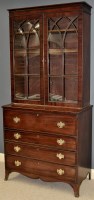 Lot 853 - A late George III mahogany secretaire with...