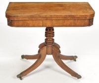 Lot 855 - A late Georgian rectangular mahogany tea table,...