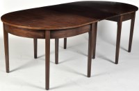 Lot 861 - A George III mahogany D-end dining table,...