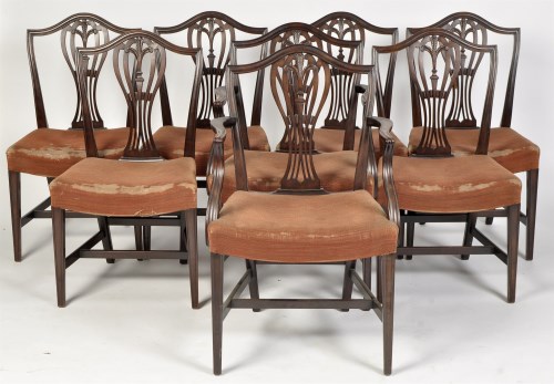 Lot 862 - A set of six single and two arm Hepplewhite...