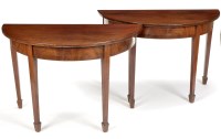Lot 875 - A pair of 19th Century mahogany D-shaped side...