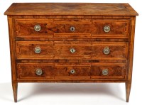 Lot 876 - A North Italian olivewood and rosewood...