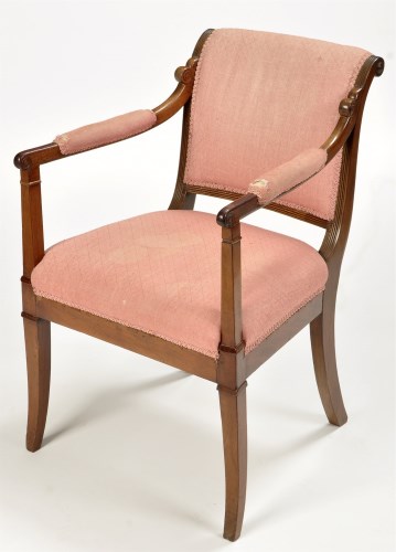 Lot 889 - A French mahogany fauteuil, probably early...
