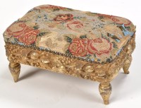 Lot 893 - A Victorian gold painted and needlework...