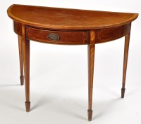 Lot 902 - A George III mahogany D-shaped side table,...