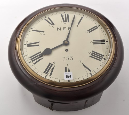 Lot 924 - A late 19th Century wall timepiece, the...