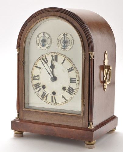 Lot 928 - An mahogany bracket clock, German late...