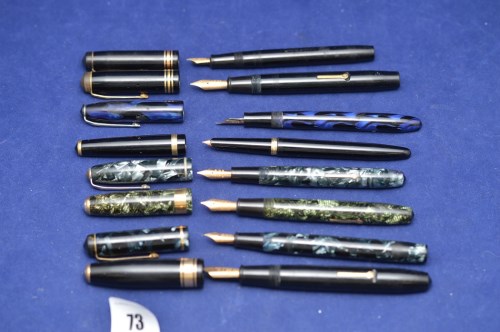 Lot 73 - Eight fountain pens by Conway Stewart to