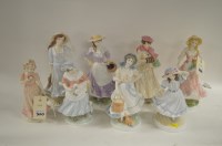 Lot 300 - Royal Worcester ceramic figurines, comprising:...