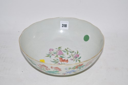 Lot 318 - Chinese ceramic bowl decorated flowers, shrubs...