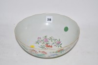 Lot 318 - Chinese ceramic bowl decorated flowers, shrubs...