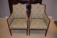 Lot 632 - A pair of Edwardian inlaid mahogany occasional...
