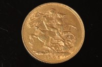 Lot 104 - An Edward VII gold sovereign 1905