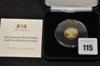 Lot 115 - A Queen Elizabeth II gold proof half sovereign...