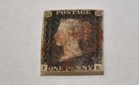 Lot 197 - 1840 1d Black almost 4 margins with poor Red...