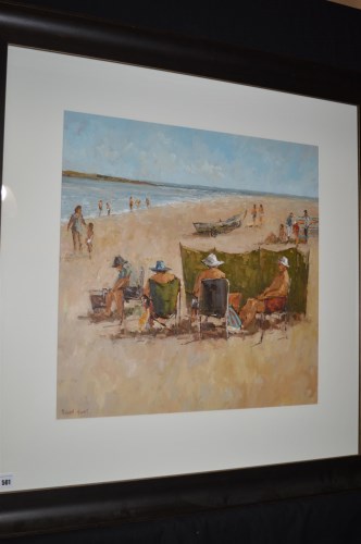 Lot 501 - An oil painting, by Michael Ewart - beach...