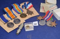 Lot 571 - A First World War trio of medals awarded to...