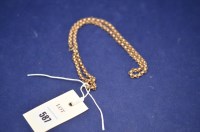 Lot 587 - A 9ct. yellow gold chain link necklace, 16.9grms.