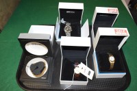 Lot 608 - Five Seiko wristwatches, in original boxes.