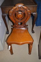Lot 1161 - Pair of early Victorian mahogany hall chairs...