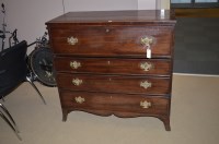 Lot 1169 - A late George III mahogany secretaire with...